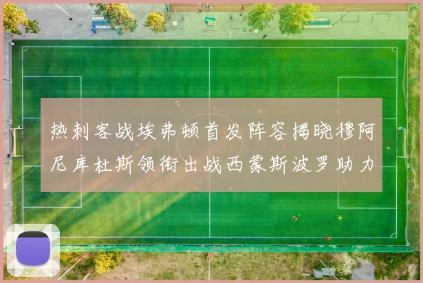 热刺客战埃弗顿首发阵容揭晓穆阿尼库杜斯领衔出战西蒙斯波罗助力